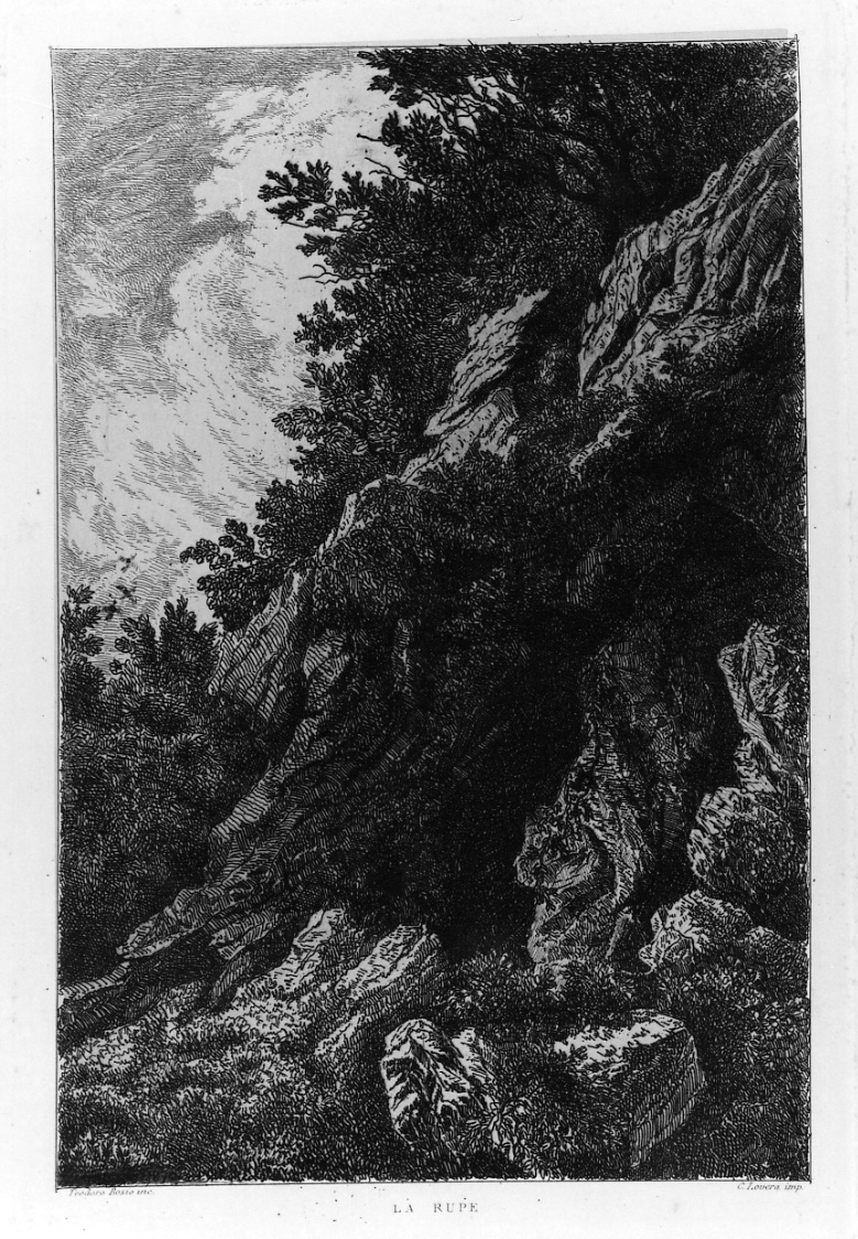 paesaggio montano (stampa) di Bosio Teodoro (terzo quarto sec. XIX)