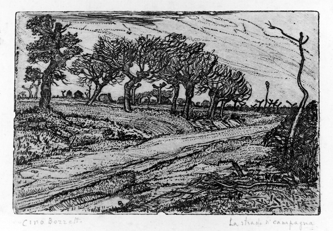 paesaggio rurale (stampa) di Bozzetti Francesco detto Cino Bozzetti (secondo quarto sec. XX)