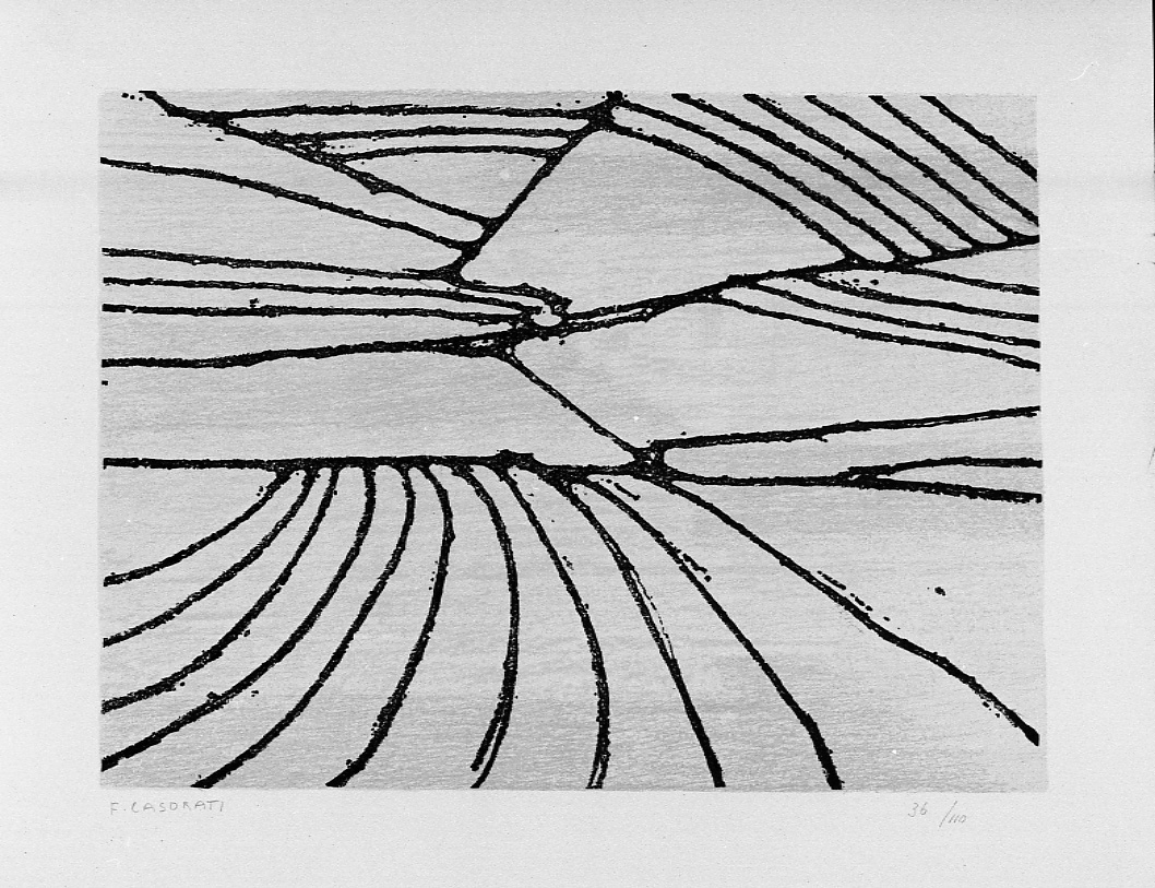 paesaggio rurale (stampa a colori) di Casorati Felice (metà sec. XX)