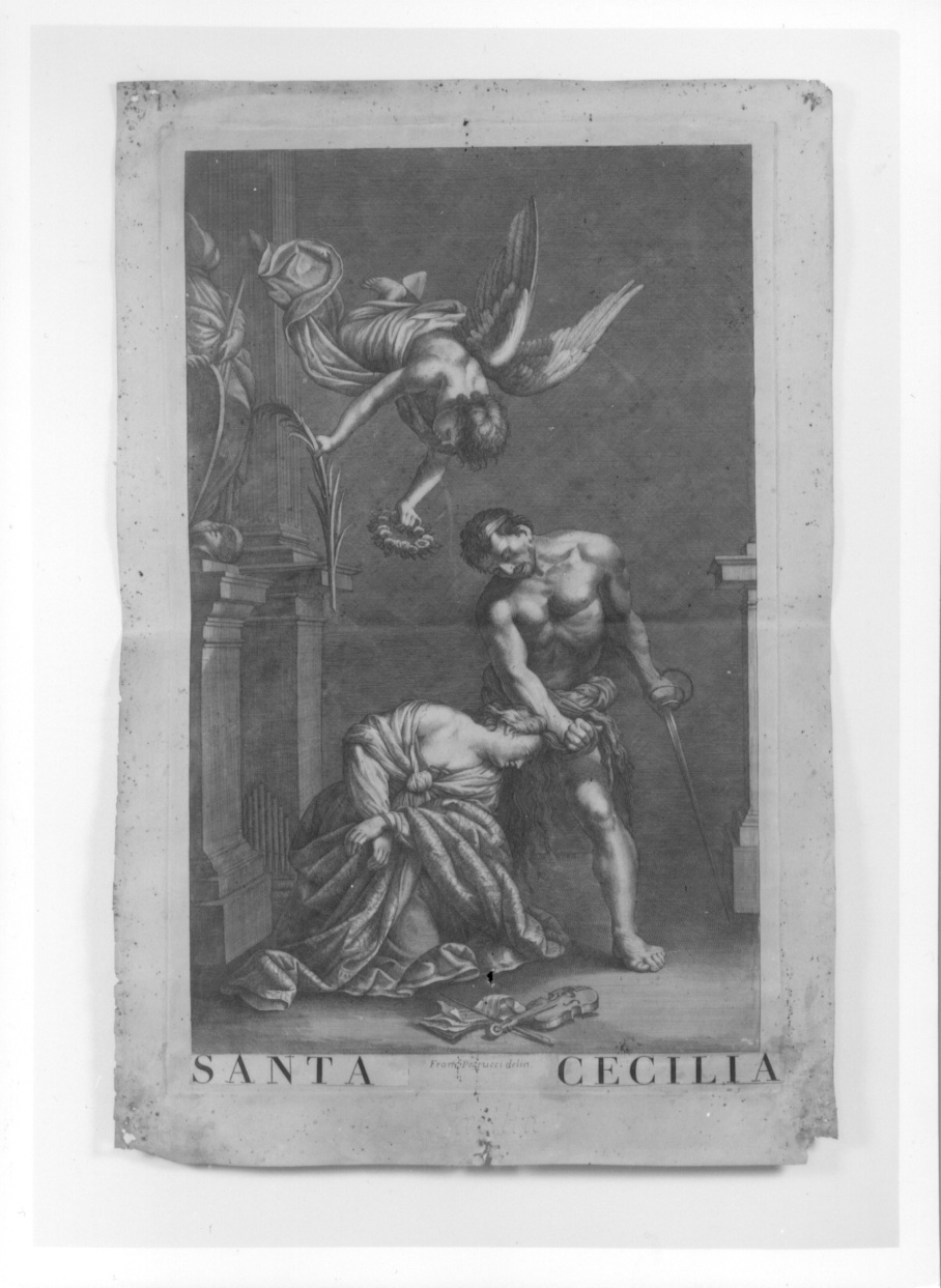 martirio di Santa Cecilia (stampa) di Petrucci Francesco (prima metà sec. XVIII)