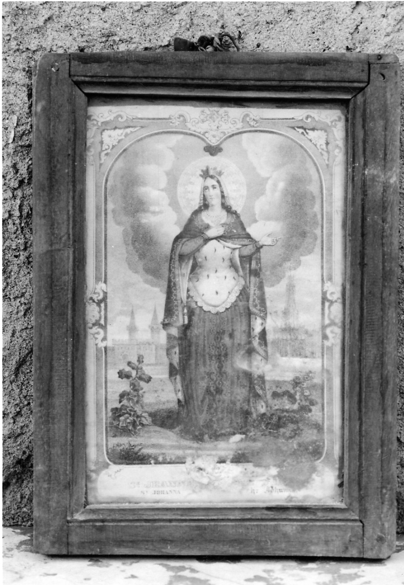 Santa Giovanna (stampa colorata a mano) - ambito francese (sec. XIX)