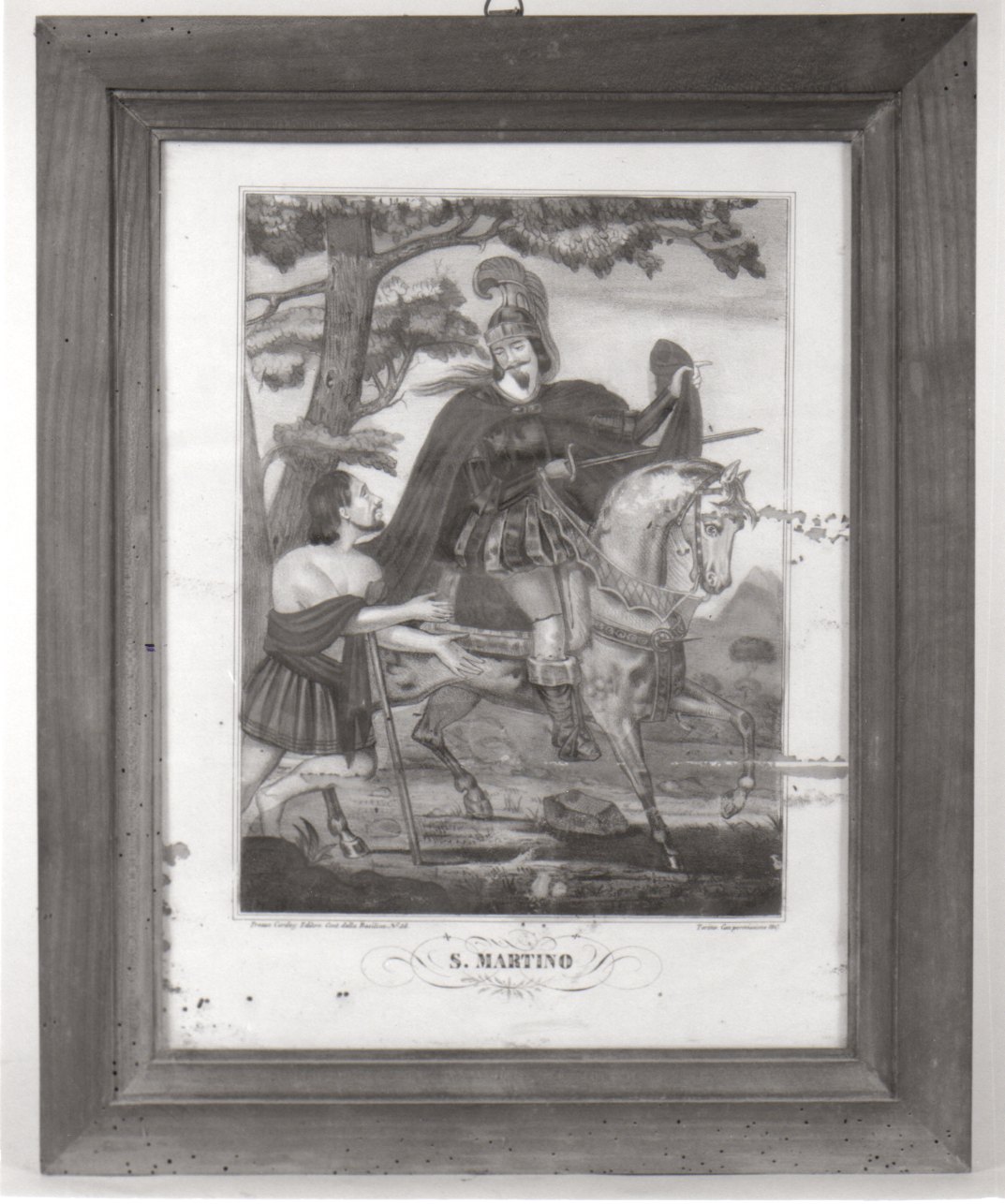 San Martino dona parte del mantello al povero (stampa) - ambito torinese (metà sec. XIX)