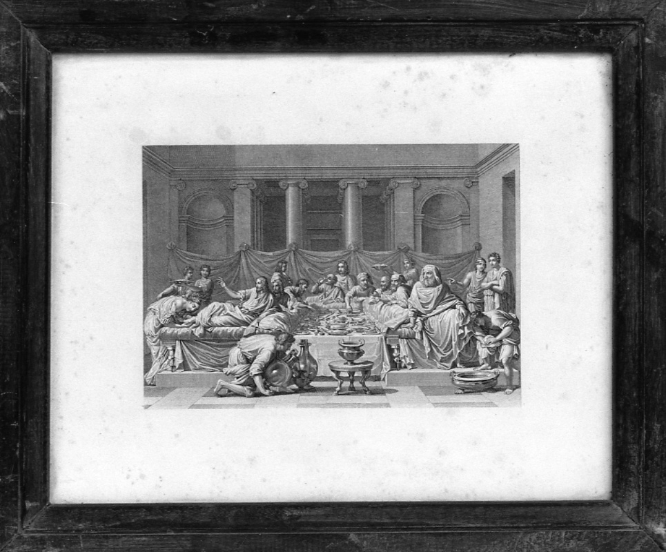 cena in casa di Simone il fariseo (stampa, elemento d'insieme) - ambito italiano (inizio sec. XIX)