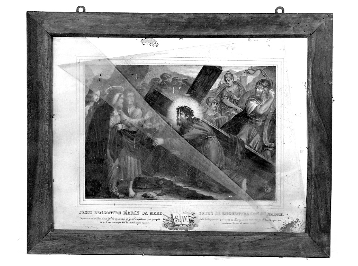 stazione IV: Gesù incontra la Madonna (stampa, elemento d'insieme) - ambito francese (sec. XIX)