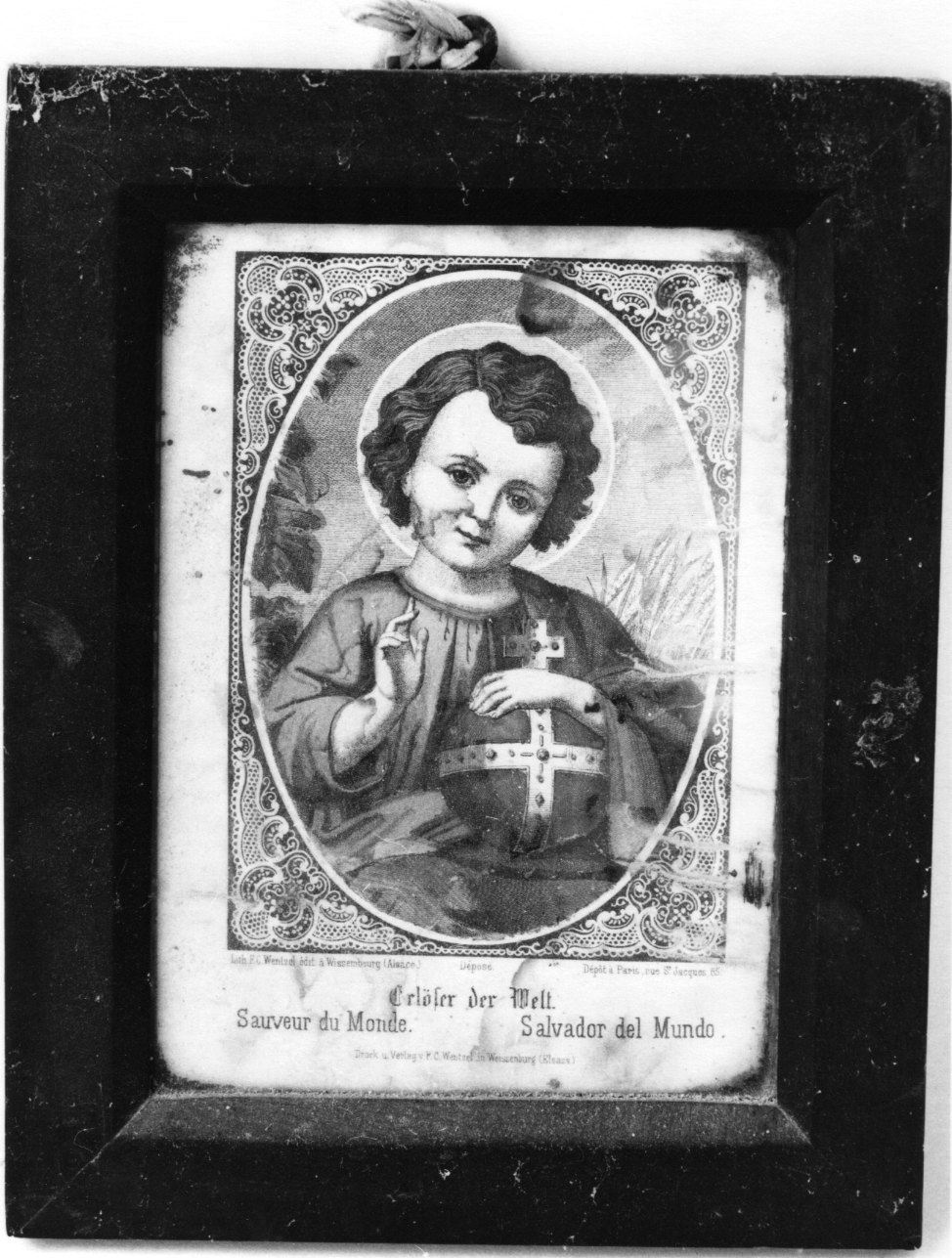 Gesù Bambino come Cristo Salvatore (stampa) - ambito francese (metà sec. XIX)