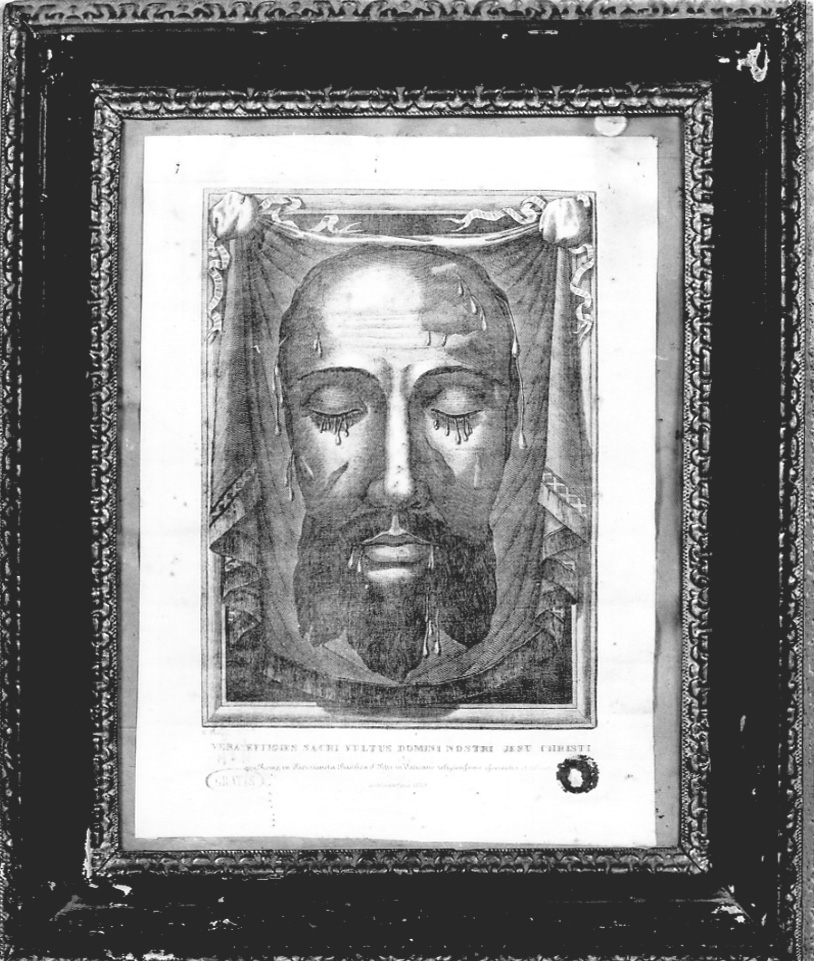 Volto Santo (stampa colorata a mano) di Banz N (ultimo quarto sec. XIX)