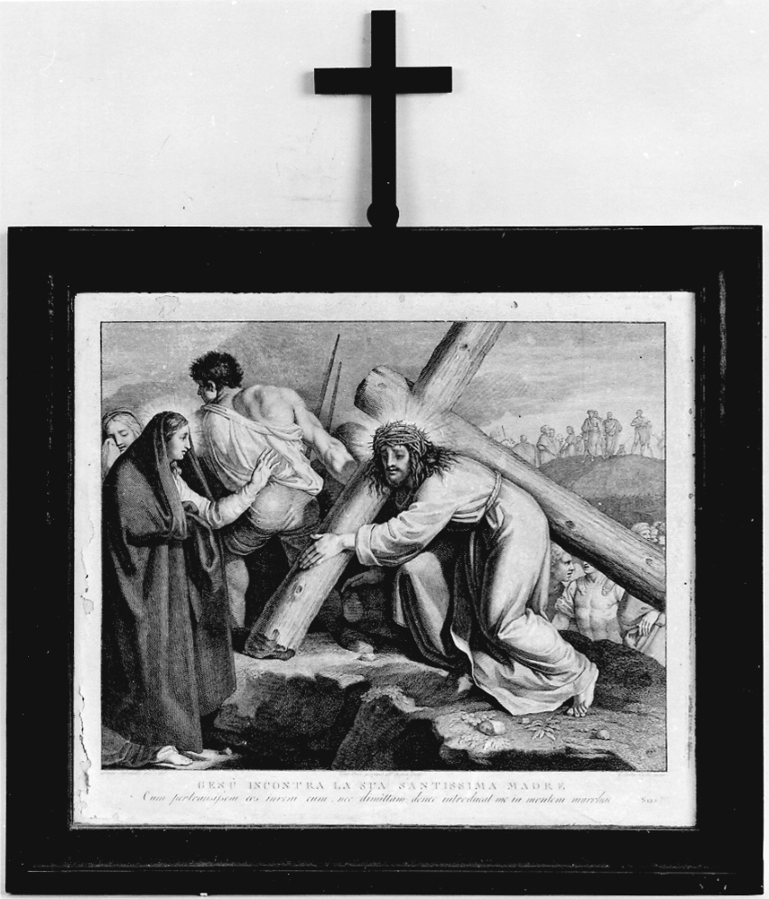 stazione IV: Gesù incontra la Madonna (stampa, elemento d'insieme) di Sabatelli Luigi, Pera Giuseppe, Cecchi Giovanni Battista (sec. XIX)