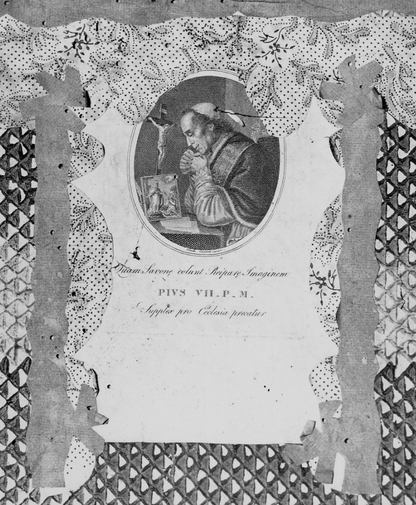 papa Pio VII in preghiera (stampa) di Guidetti Nicola (prima metà sec. XIX)