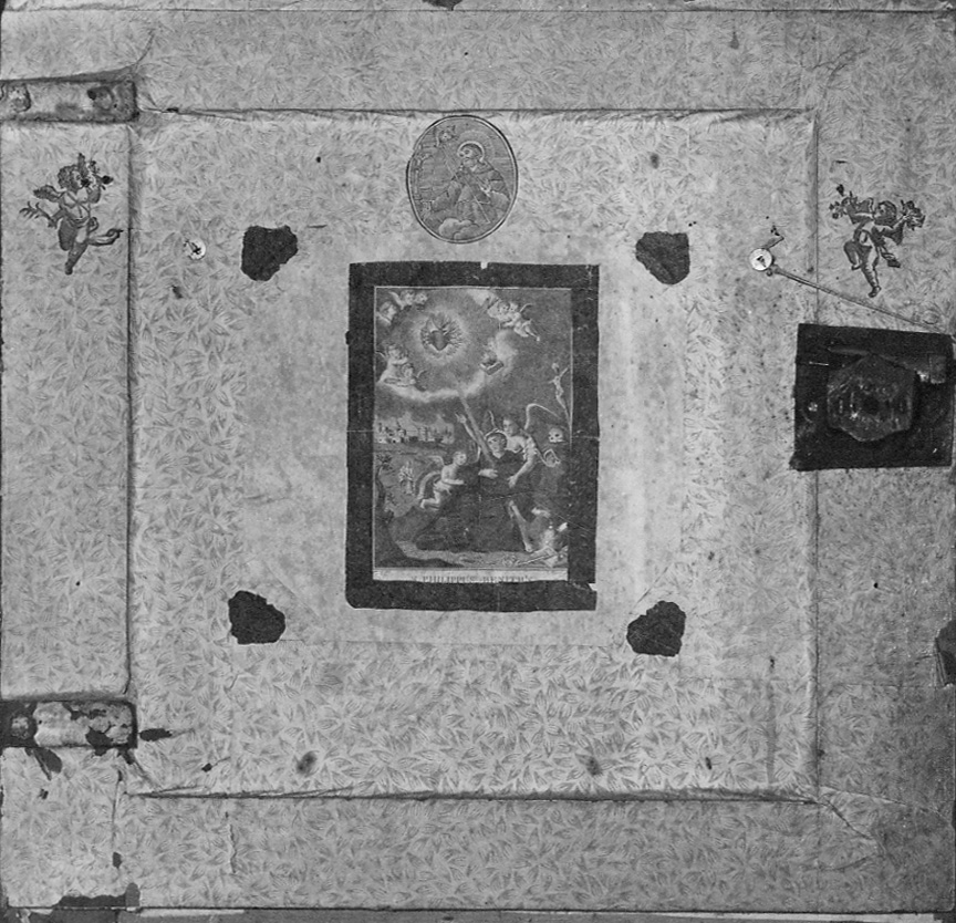 angeli con palme e fiori (stampa smarginata) - ambito italiano (prima metà sec. XIX)