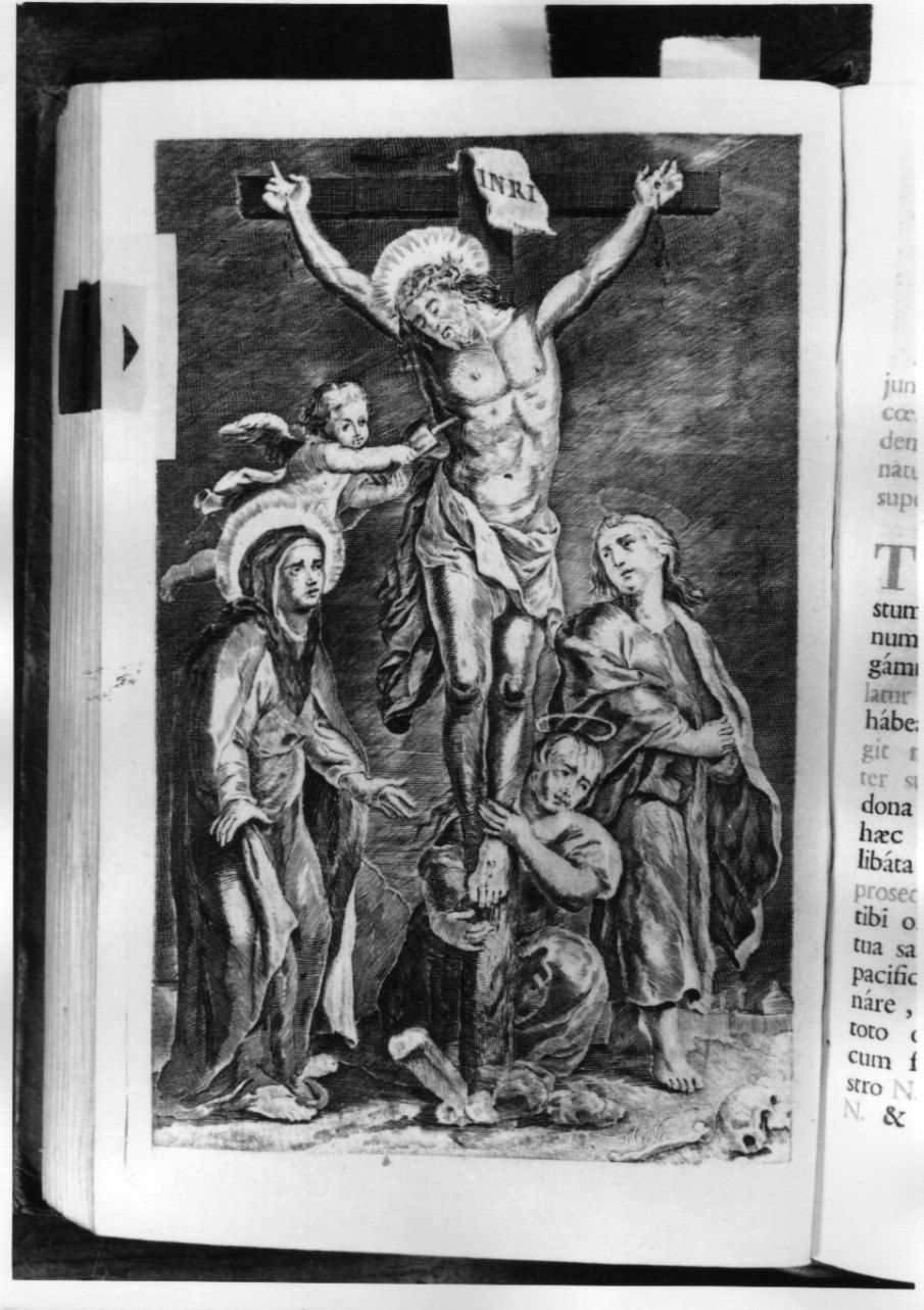 Cristo crocifisso con la Madonna, Santa Maria Maddalena e San Giovanni Evangelista (stampa, elemento d'insieme) di Baratti Antonio (primo quarto sec. XIX)