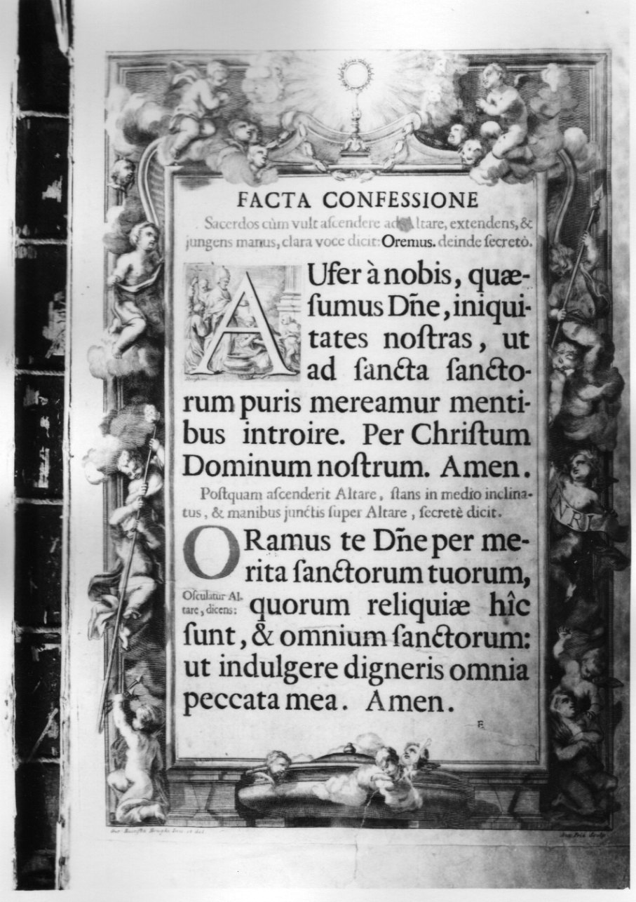 angeli con i simboli della passione (stampa, elemento d'insieme) di Brughi Giovanni Battista, Fritz Anton (secondo quarto sec. XVIII)