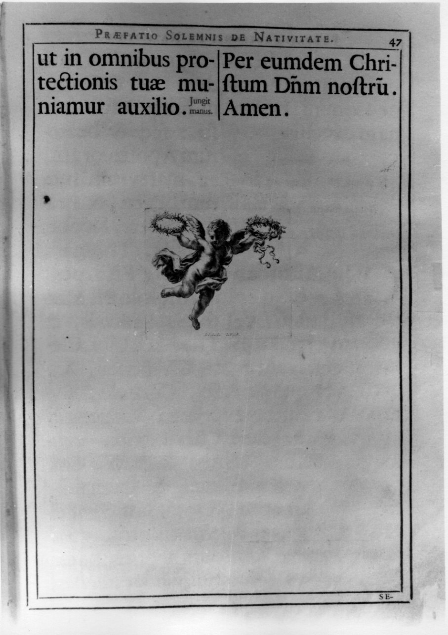 angioletto con corona di spine e corona di rose (stampa) di Frey Jakob, Passeri Giuseppe (secondo quarto sec. XVIII)