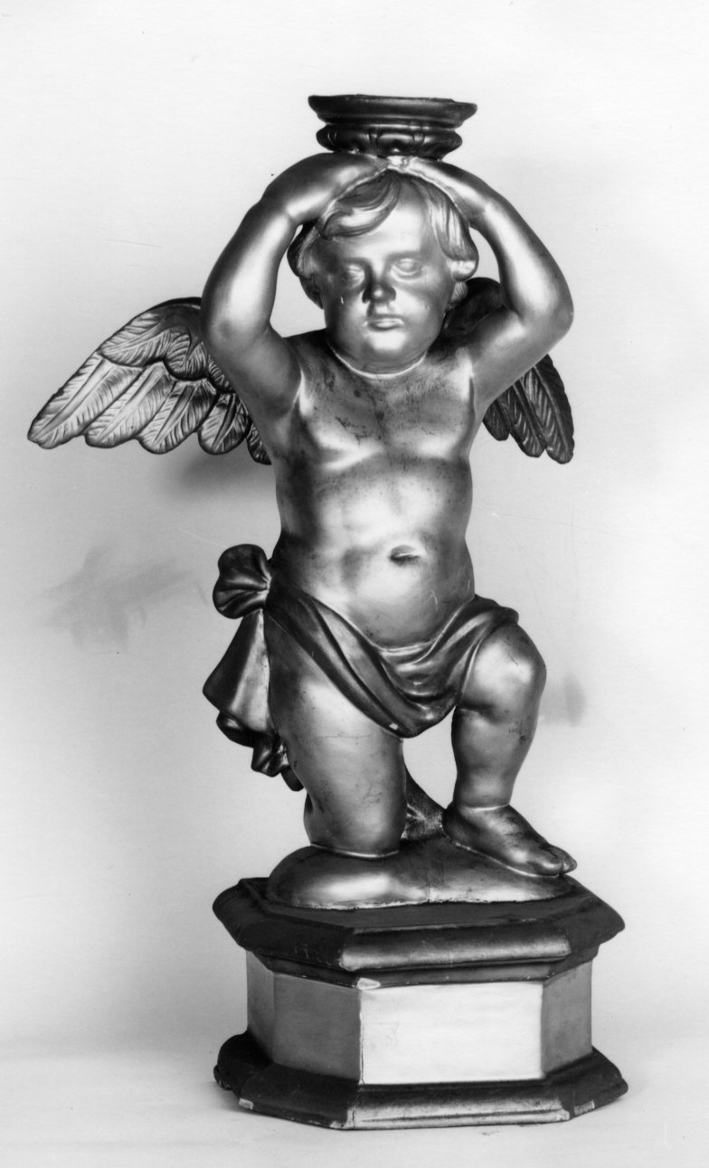 angelo (candelabro - a statuetta, opera isolata) - bottega piemontese (sec. XIX)