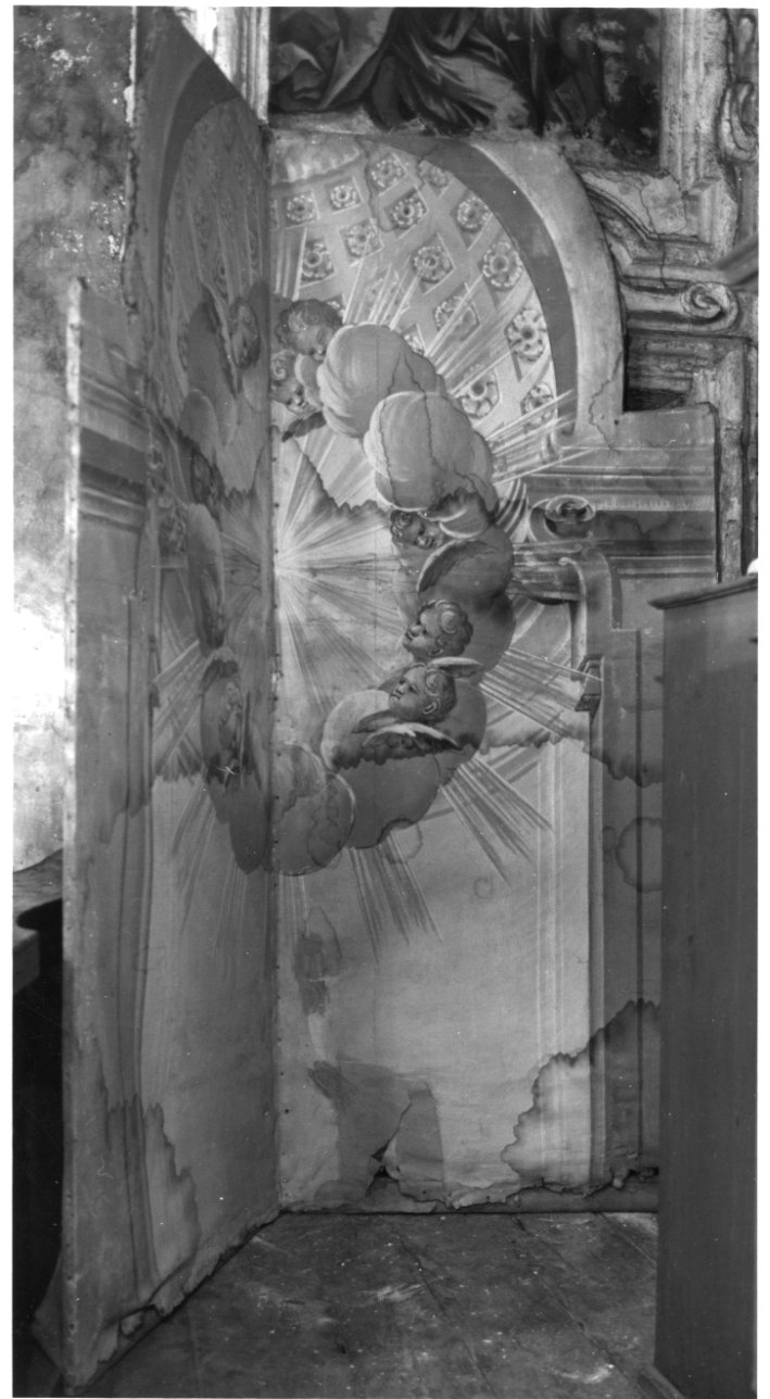 architettura illusionistica con putti (dipinto, elemento d'insieme) - ambito piemontese (sec. XIX)