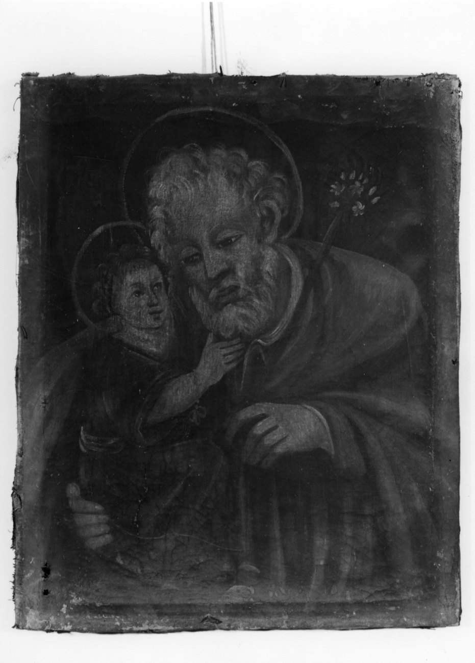 San Giuseppe e Gesù Bambino (dipinto, opera isolata) - ambito piemontese (secc. XVIII/ XIX)