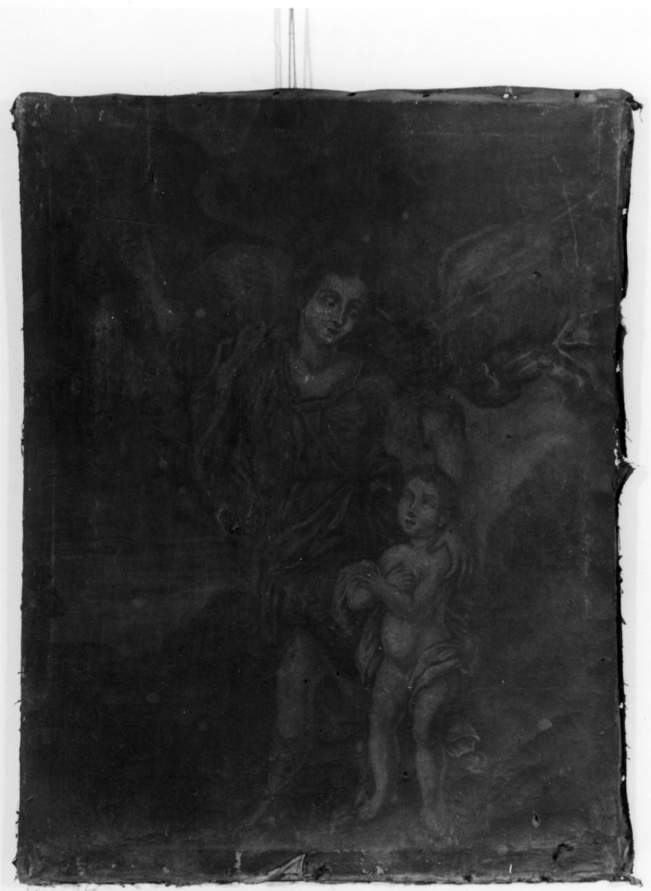 angelo custode (dipinto, opera isolata) - ambito piemontese (sec. XVIII)