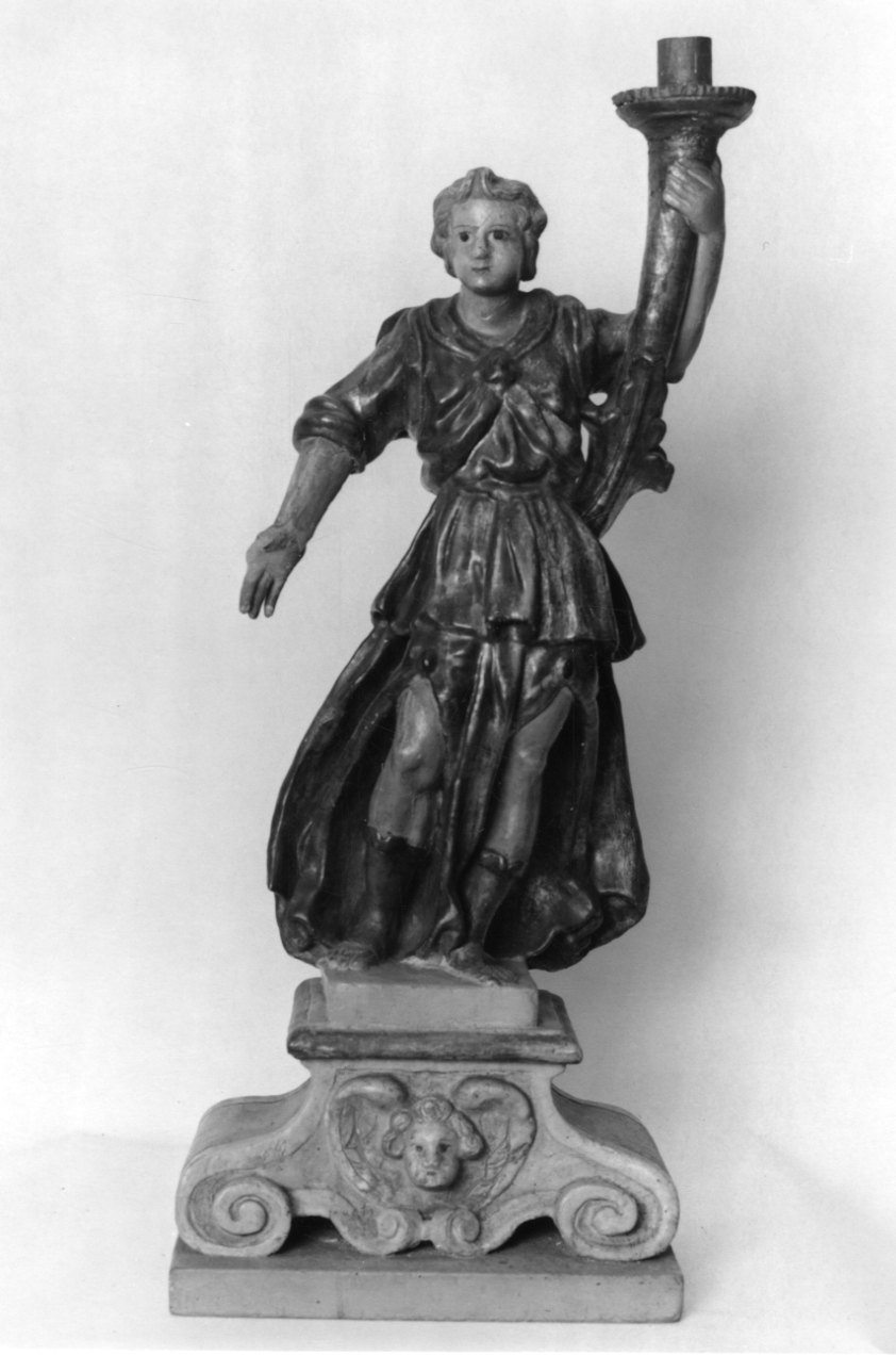 angelo (candelabro - a statua, serie) - bottega piemontese (secc. XVII/ XVIII)