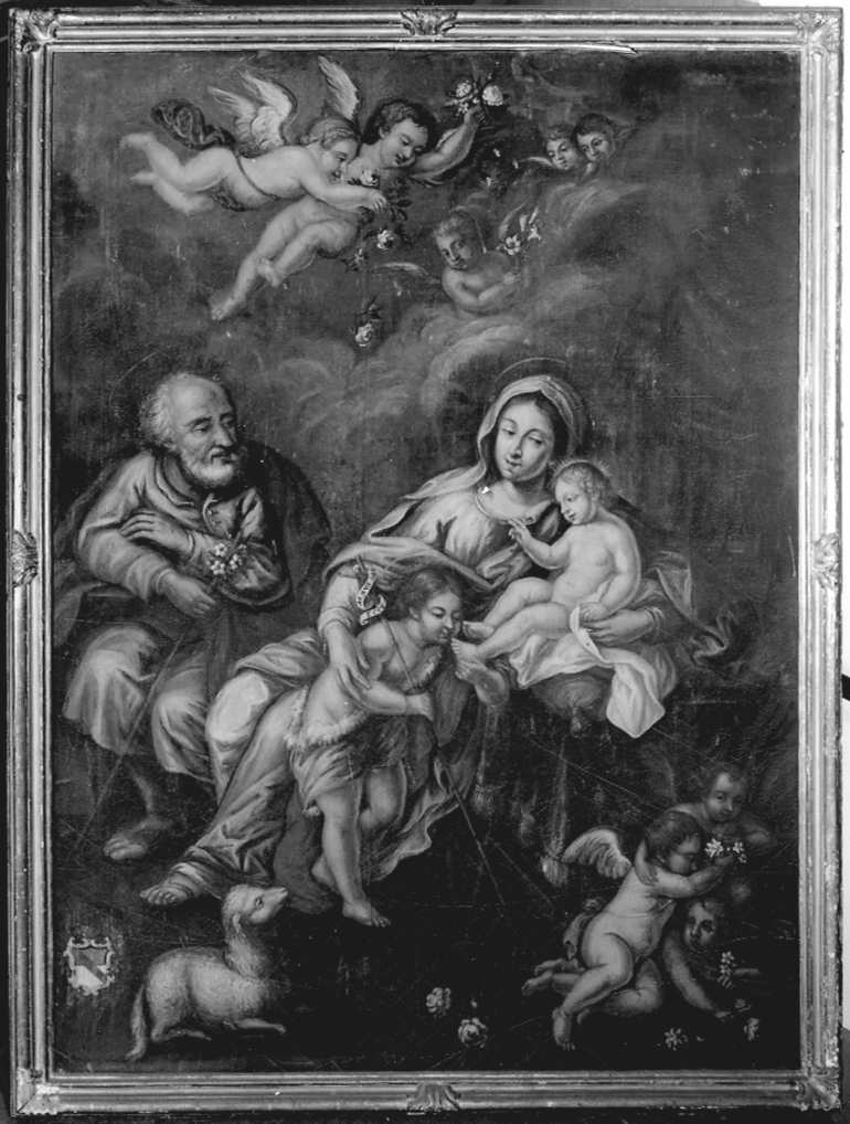 Sacra Famiglia con San Giovanni Battista bambino (dipinto, opera isolata) - ambito piemontese (seconda metà sec. XVII)