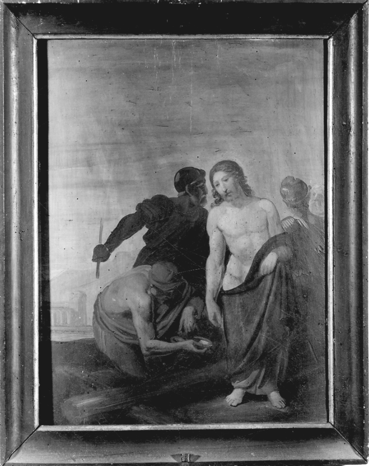 stazione X: Gesù spogliato e abbeverato di fiele (dipinto) - ambito piemontese (sec. XIX)