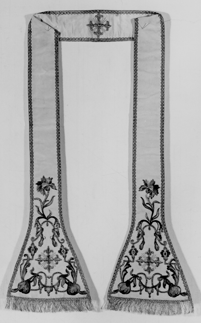 stola, elemento d'insieme - manifattura piemontese (sec. XVIII)