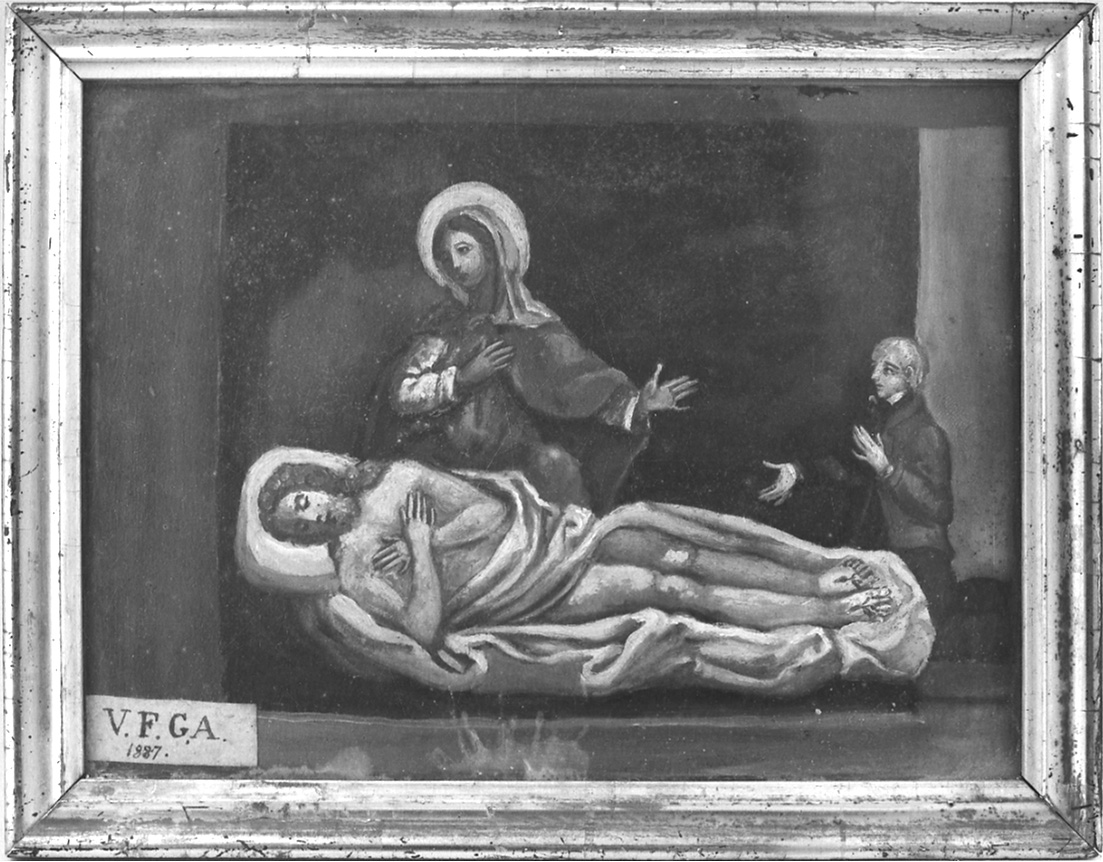 Intervento della Madonna Addolorata per protezione (ex voto, opera isolata) - ambito cuneese (ultimo quarto sec. XIX)