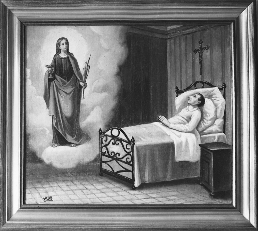 Intervento di Santa Lucia per guarigione (ex voto, opera isolata) - ambito cuneese (fine sec. XIX)