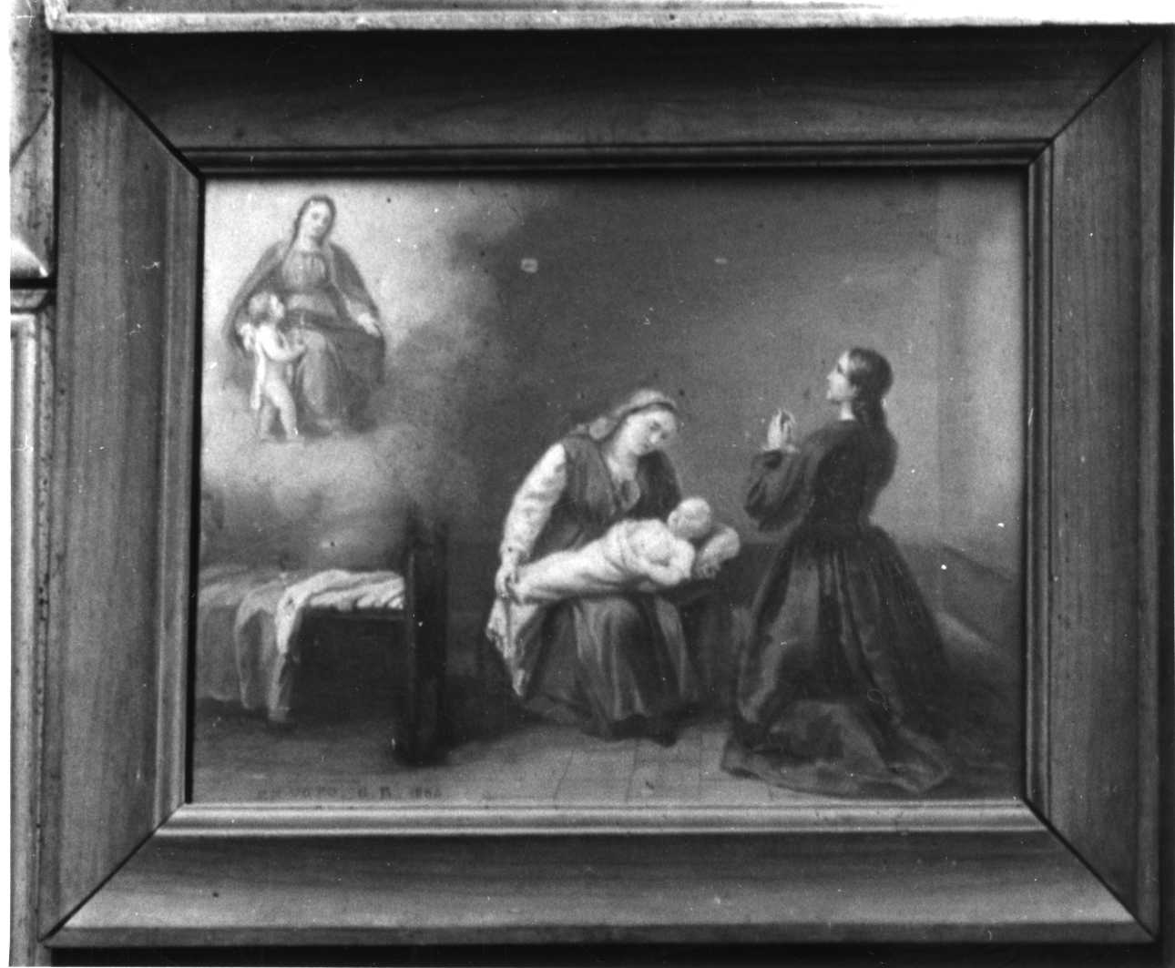 Intervento della Madonna per guarigione (ex voto, opera isolata) - ambito piemontese (terzo quarto sec. XIX)