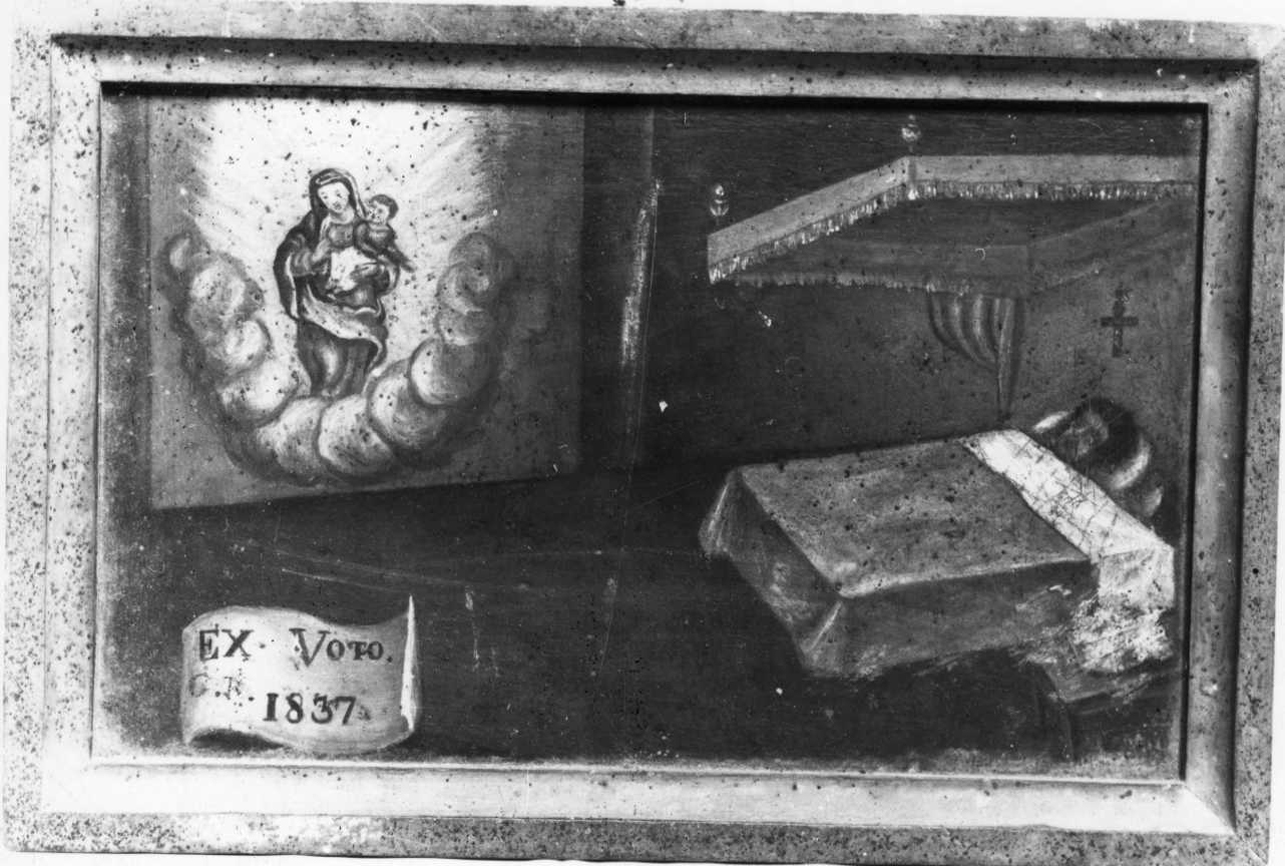Intervento della Madonna per guarigione (ex voto, opera isolata) - ambito piemontese (secondo quarto sec. XIX)