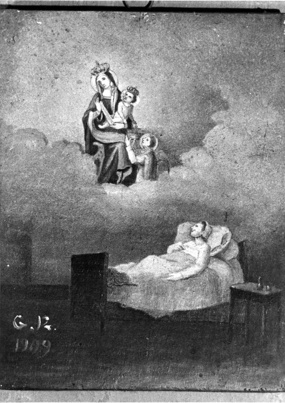 Intervento della Madonna per guarigione (ex voto, opera isolata) - ambito piemontese (inizio sec. XX)
