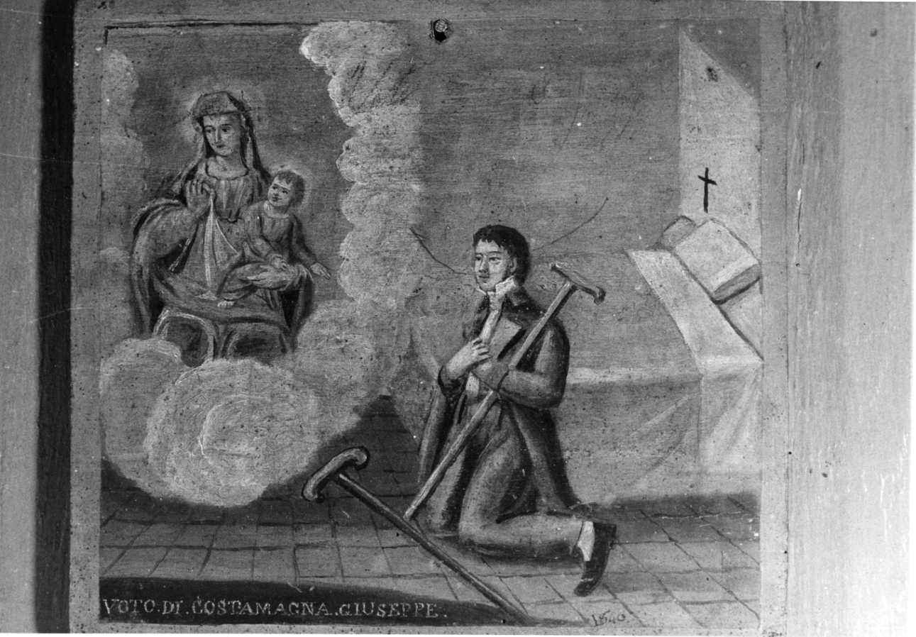 Intervento della Madonna per guarigione (ex voto, opera isolata) - ambito piemontese (secondo quarto sec. XIX)