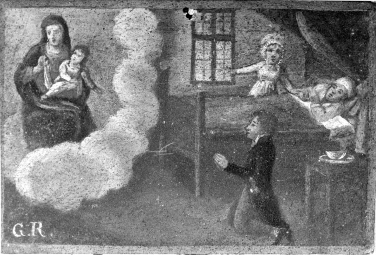 Intervento della Madonna per guarigione (ex voto, opera isolata) - ambito piemontese (secondo quarto sec. XIX)