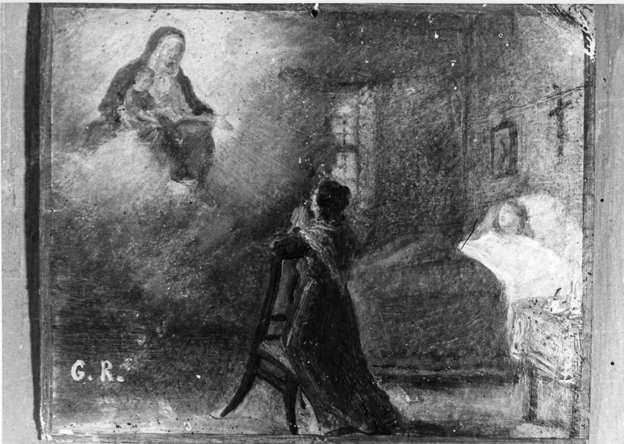 Intervento della Madonna per guarigione (ex voto, opera isolata) di Bellisio Bartolomeo (maniera) (seconda metà sec. XIX)