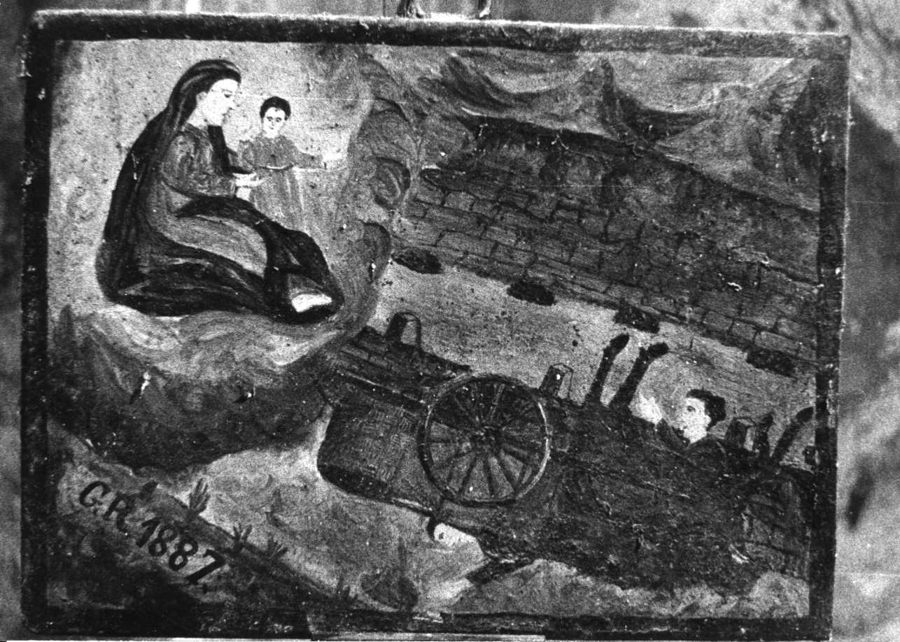 Intervento della Madonna per sventare un incidente (ex voto, opera isolata) - ambito piemontese (ultimo quarto sec. XIX)