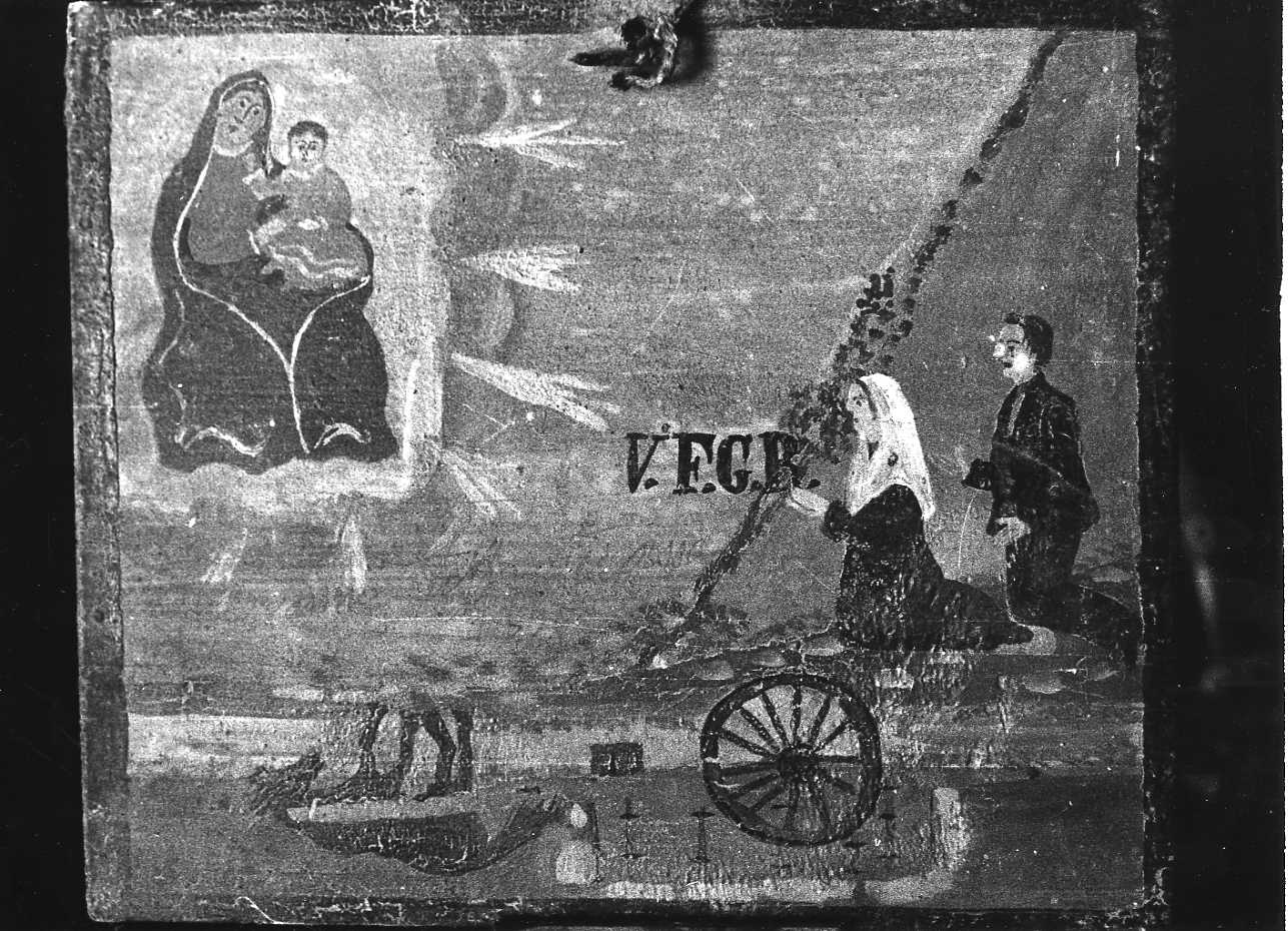 Intervento della Madonna per guarigione (ex voto, opera isolata) - ambito piemontese (ultimo quarto sec. XIX)