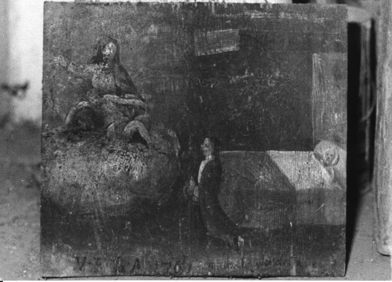 intervento della Madonna Addolorata per guarigione (ex voto, opera isolata) - ambito piemontese (terzo quarto sec. XVIII)