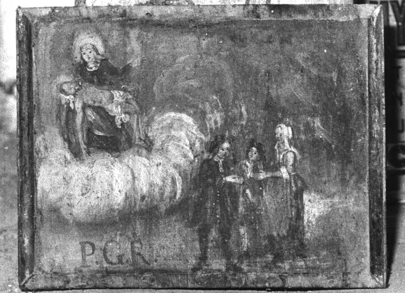 intervento della Madonna Addolorata per guarigione (ex voto, opera isolata) - ambito piemontese (sec. XVIII)