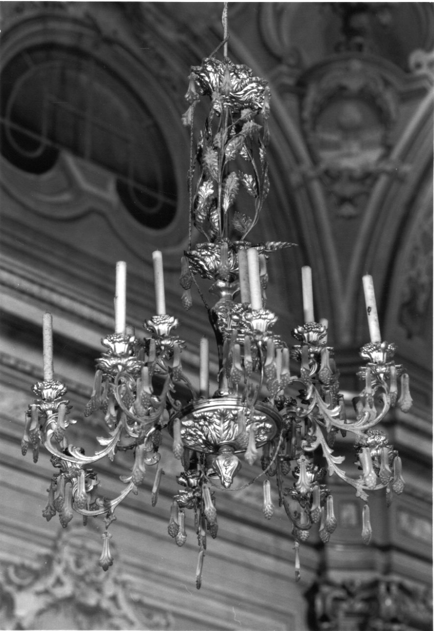 lampadario, serie - bottega piemontese (fine/inizio secc. XIX/ XX)