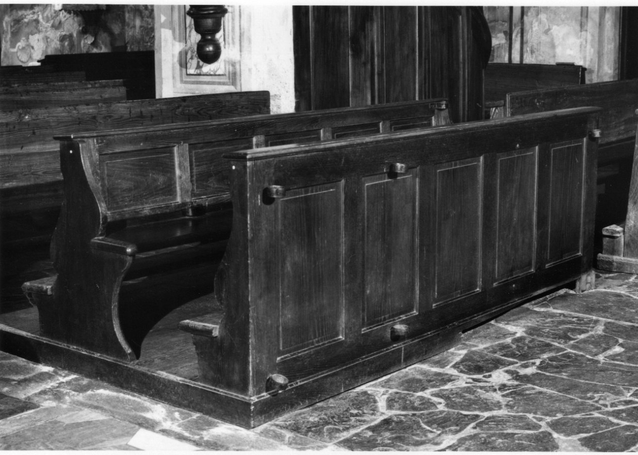 banco da chiesa, serie - bottega piemontese (seconda metà sec. XVIII)