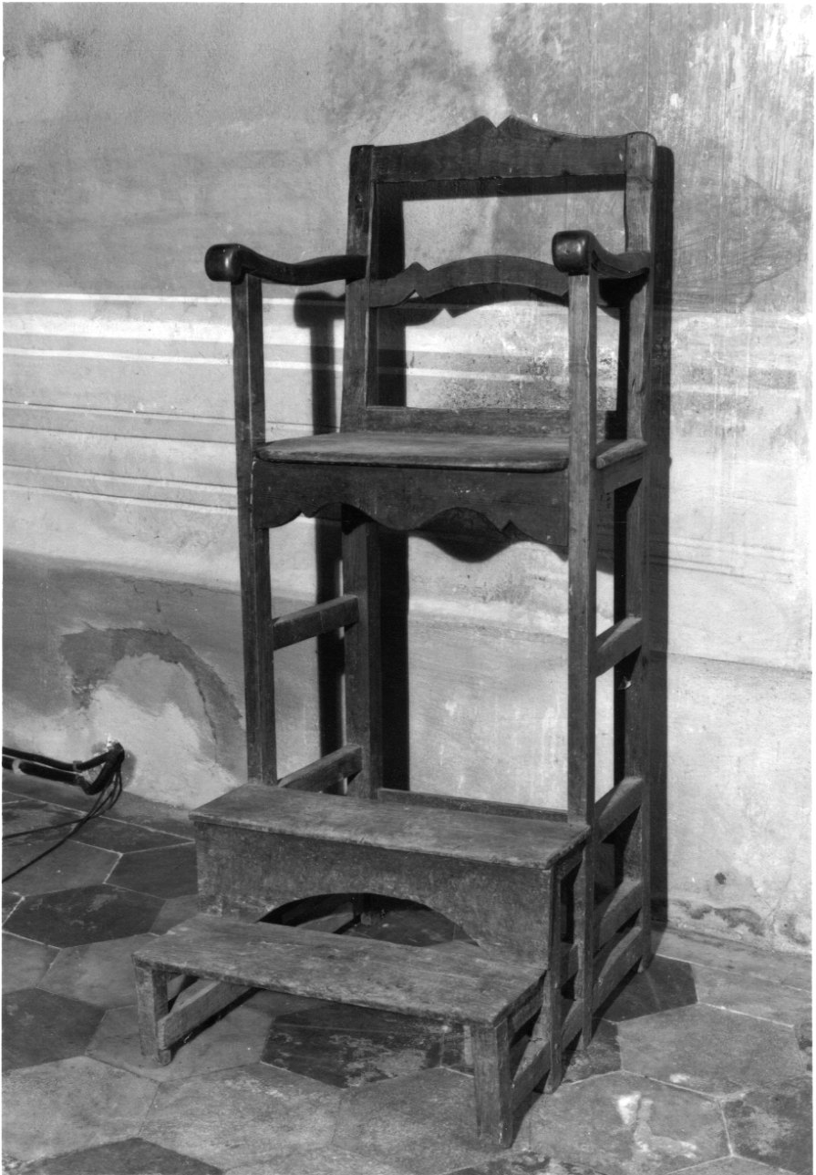 seggiolone, opera isolata - bottega piemontese (fine/inizio secc. XVII/ XVIII)