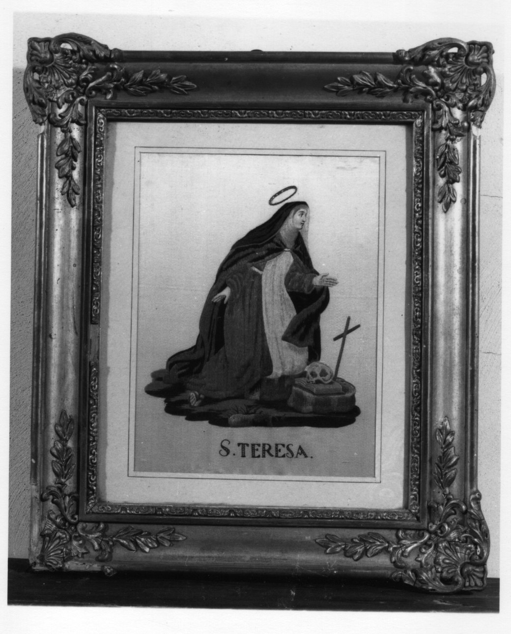 Santa Teresa d'Avila (decorazione a ricamo, opera isolata) - ambito piemontese (prima metà sec. XIX)