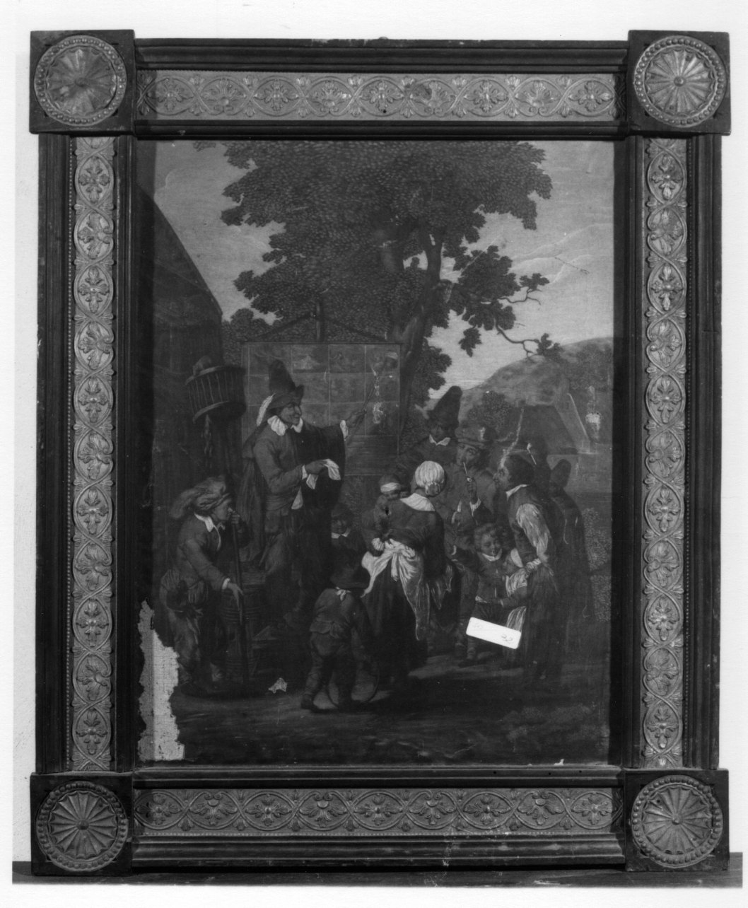 cantastorie con contadini (dipinto, opera isolata) - ambito fiammingo (seconda metà sec. XIX)