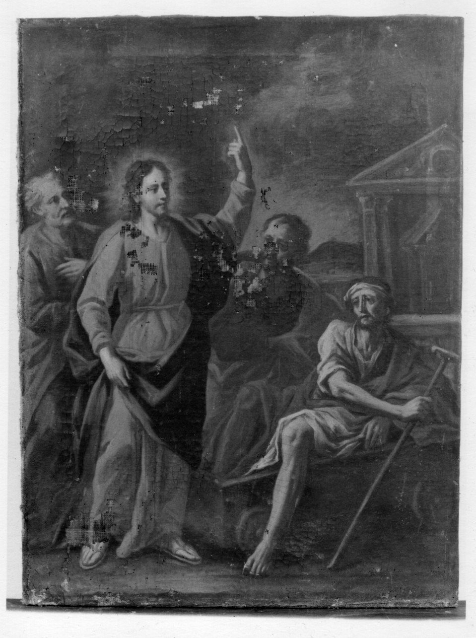 Cristo guarisce il paralitico di Cafarnao (dipinto, opera isolata) - ambito piemontese (primo quarto sec. XVIII)