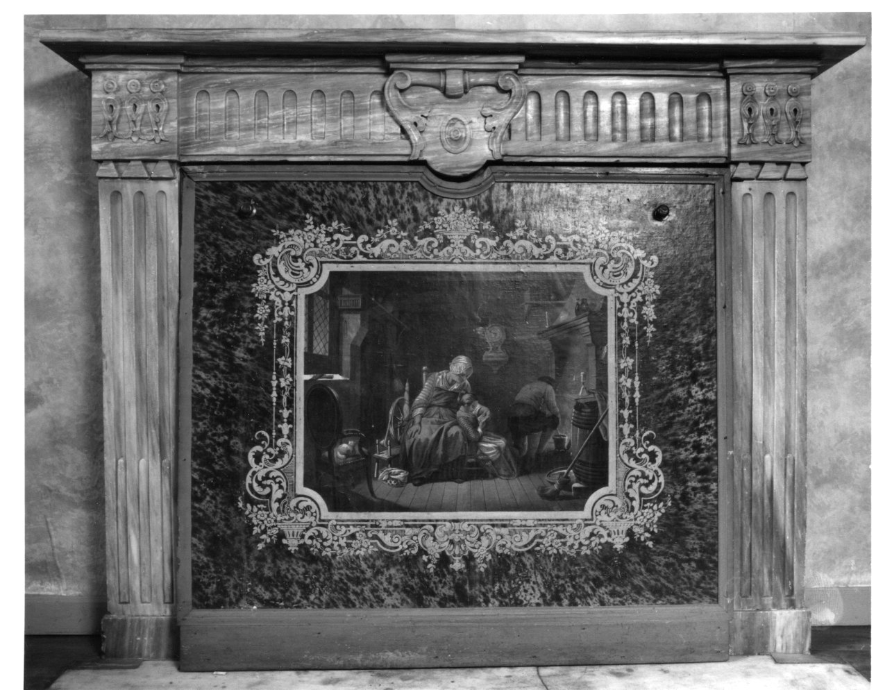 mostra di camino, opera isolata - bottega piemontese (fine sec. XVIII)