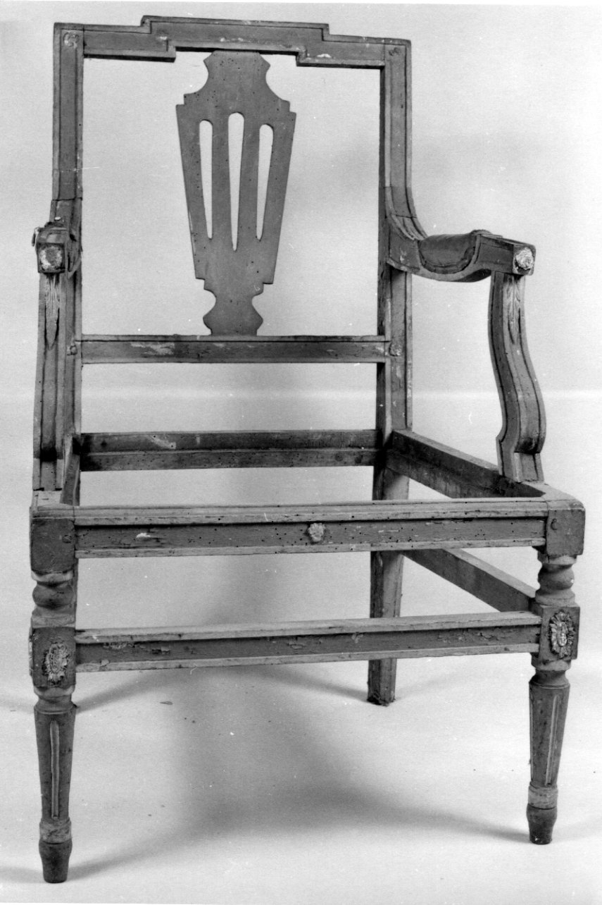 poltrona, opera isolata - bottega piemontese (ultimo quarto sec. XVIII)