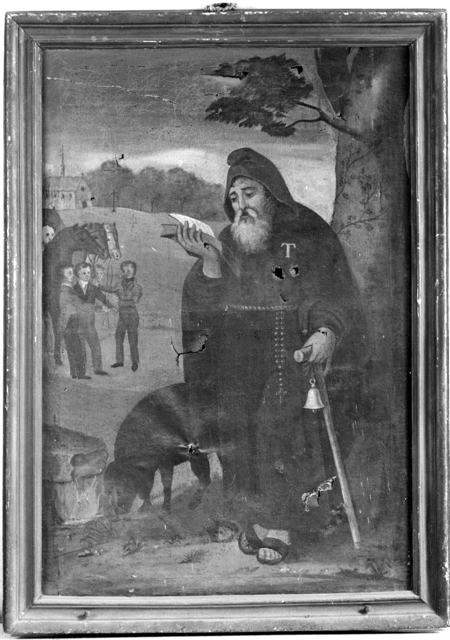 Sant'Antonio Abate (dipinto, opera isolata) di Mulatero Bartolomeo (secondo quarto sec. XIX)