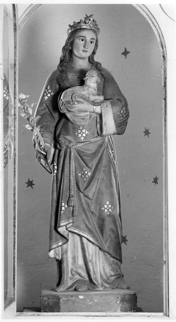 Sant'Agnese (statua, opera isolata) di Taverna Giovanni Ditta (sec. XX)