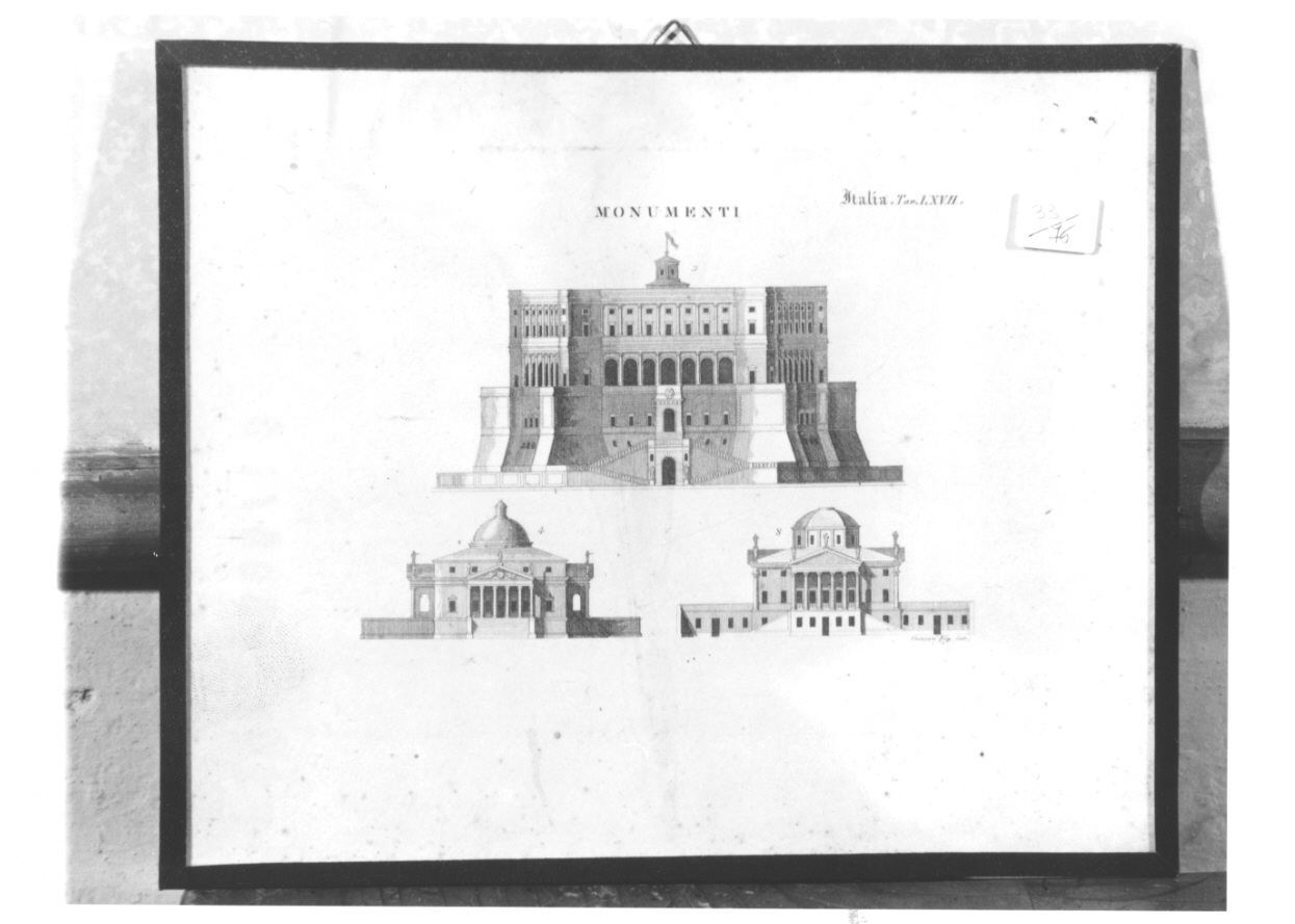 prospetto di tre palazzi (stampa) di Giarrè (seconda metà sec. XIX)