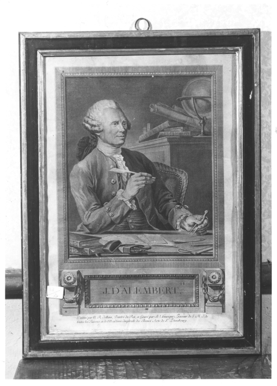 ritratto a mezza figura di Jean-Baptiste Le Rond d' Alembert (stampa) di Henriquez Benoit Louis, Jollain Nicolas René (ultimo quarto sec. XVIII)