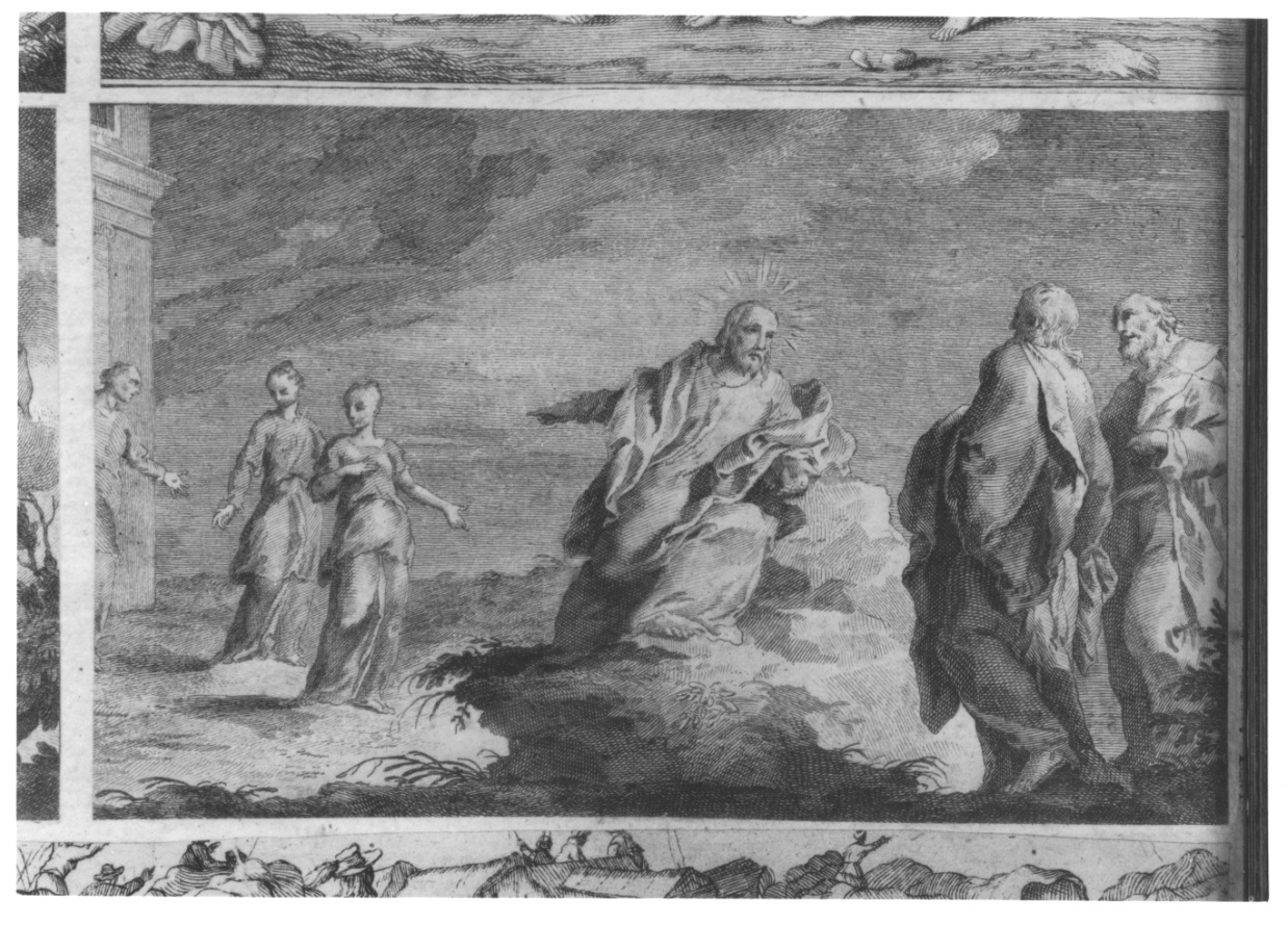 resurrezione di Lazzaro (stampa tagliata, elemento d'insieme) - ambito piemontese (seconda metà sec. XVIII)