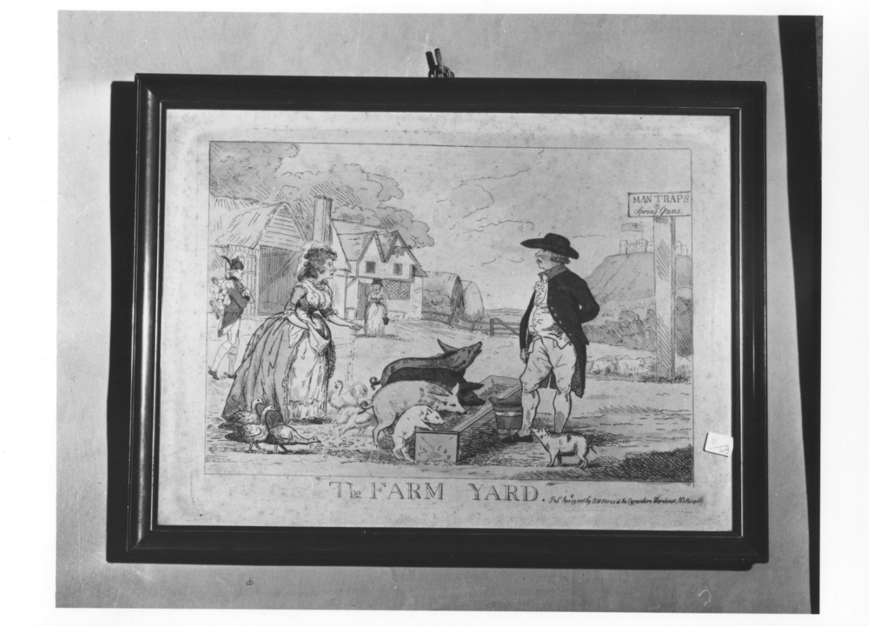 caricatura della vita nella fattoria (stampa colorata a mano) - ambito inglese (ultimo quarto sec. XVIII)